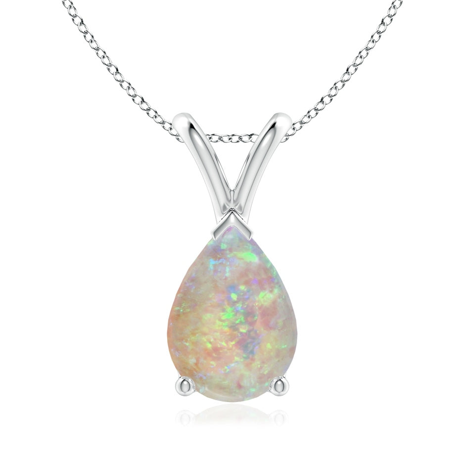 V-Bale Pear-Shaped Opal Solitaire Pendant
