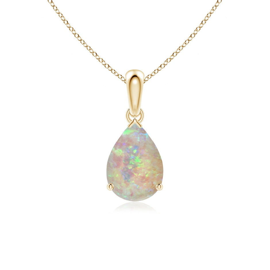 Prong-Set Pear Opal Solitaire Pendant