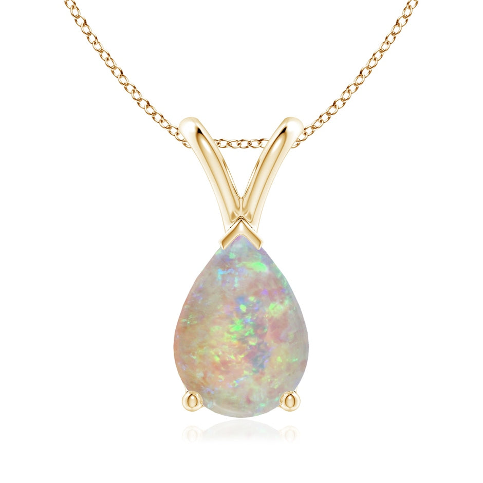 V-Bale Pear-Shaped Opal Solitaire Pendant