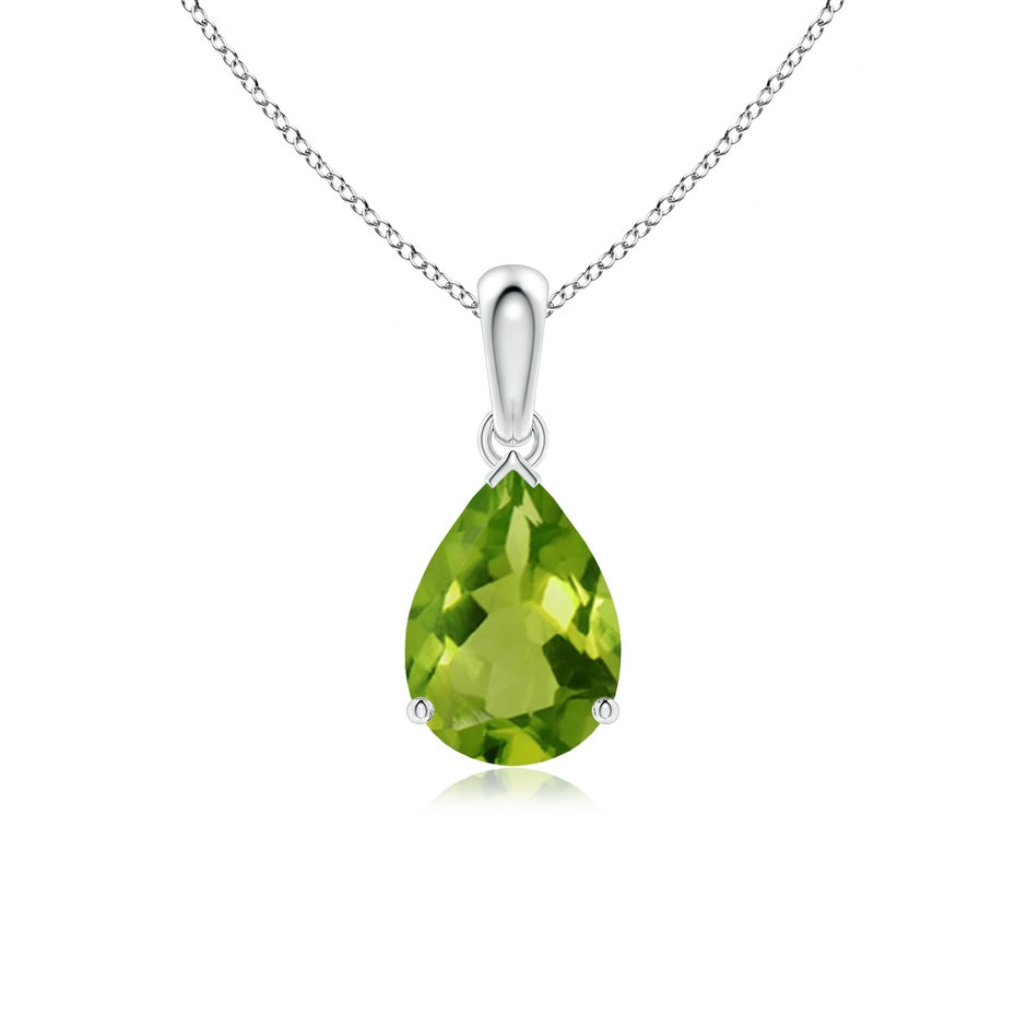 Pear-Shaped Peridot Solitaire Pendant