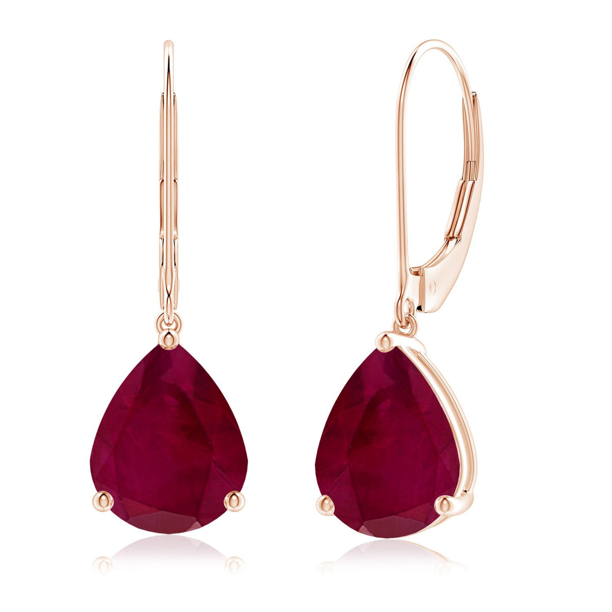 3.36 CTW Oval Ruby Floral Halo Dangle Earrings in 18K White Gold