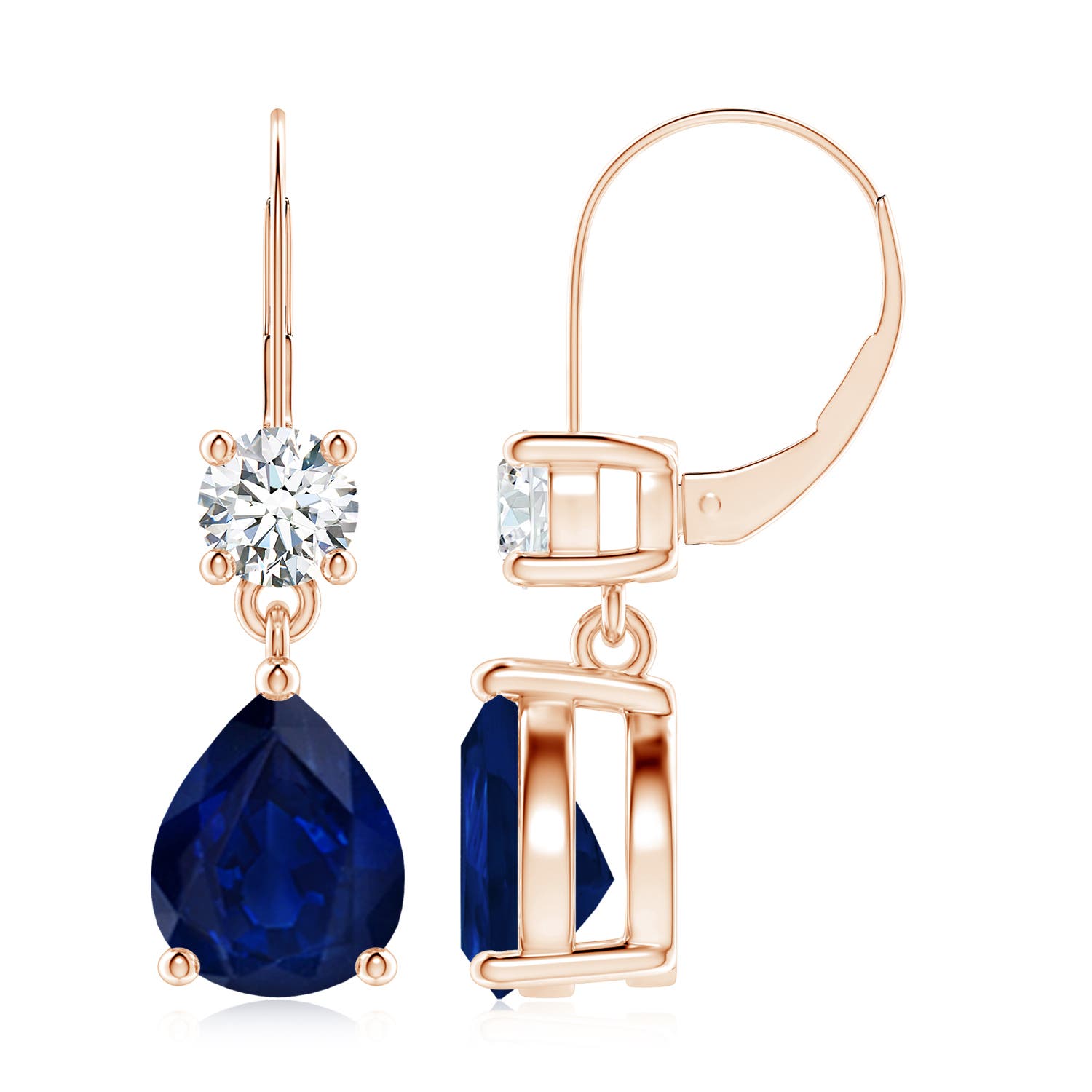 2.4 CTW Classic Basket-Set Square Emerald Stud Earrings in 18K Rose Gold