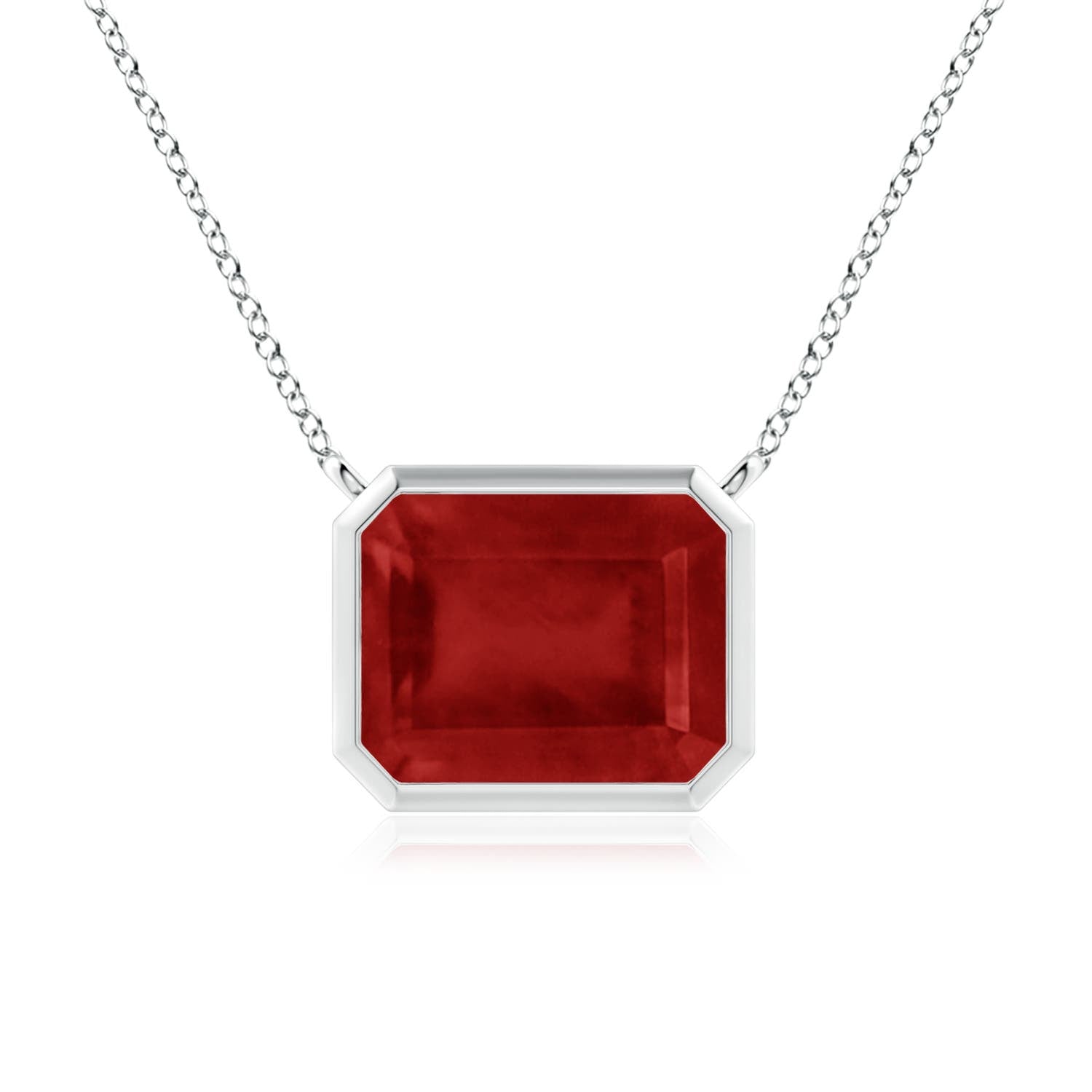 3.4 CTW Classic Trio Round Ruby Necklace in 14K Rose Gold