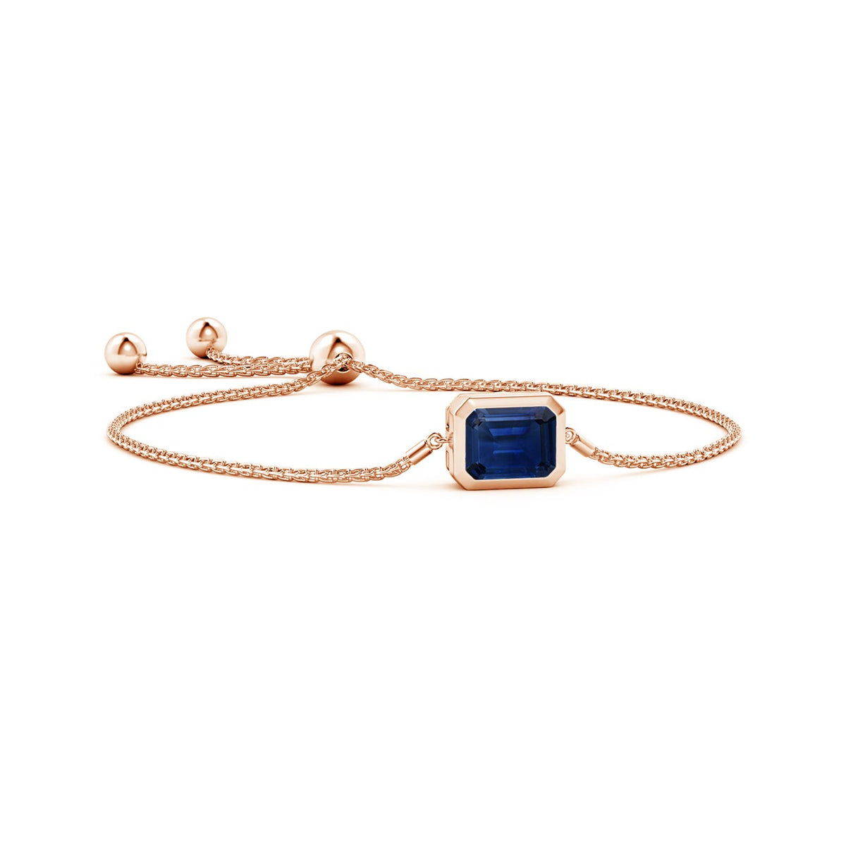 2.65 CTW Bezel-Set Sapphire and Diamond Evil Eye Bracelet in 18K Yellow Gold