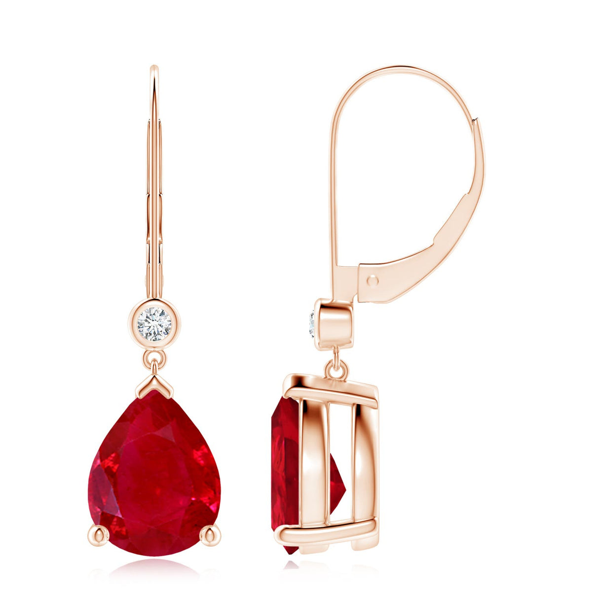 7.54 CTW Multi-Shape Blue Sapphire Dangle Earrings in 18K Rose Gold