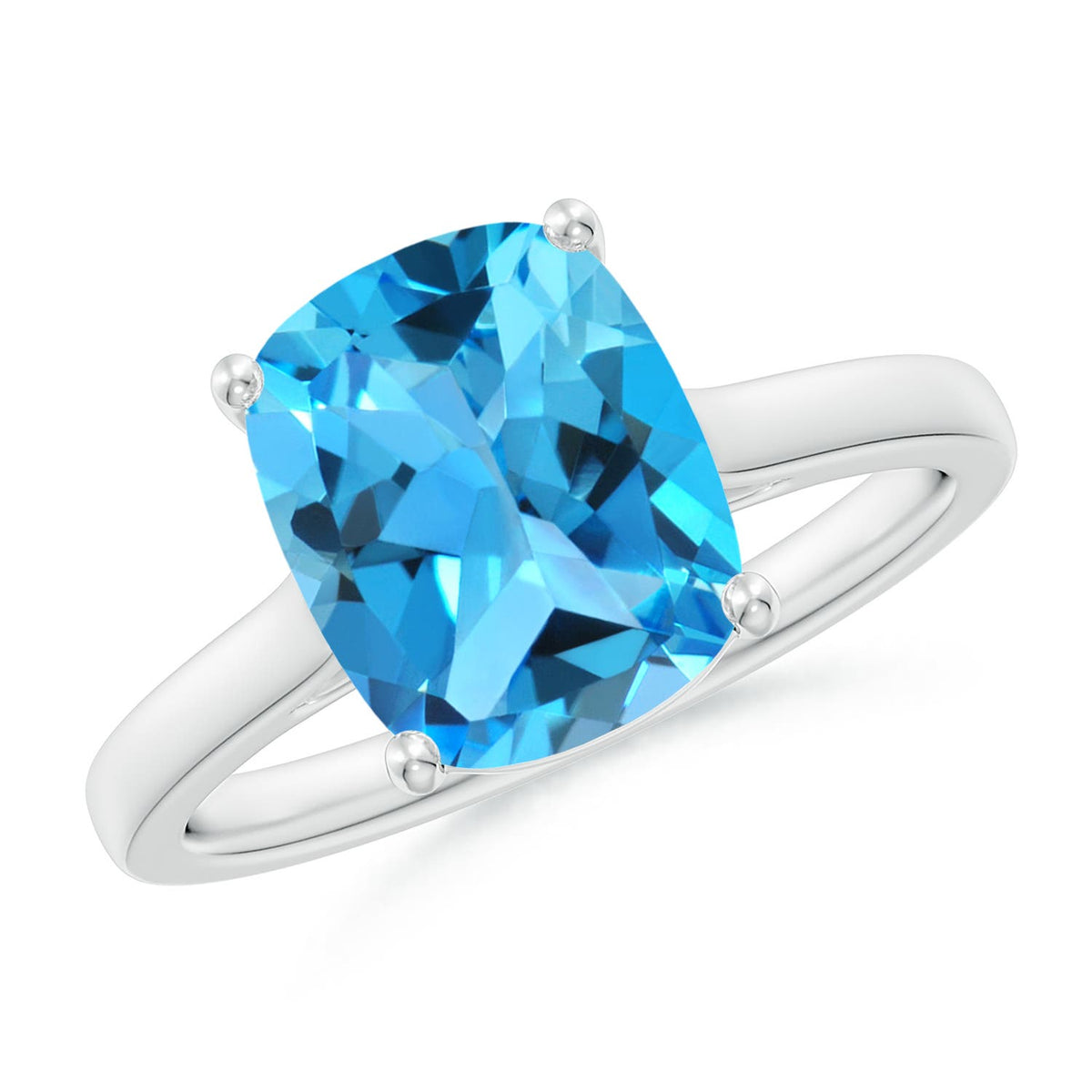 2.07 CTW Oval Swiss Blue Topaz Three Stone Criss-Cross Ring in 14K Rose Gold