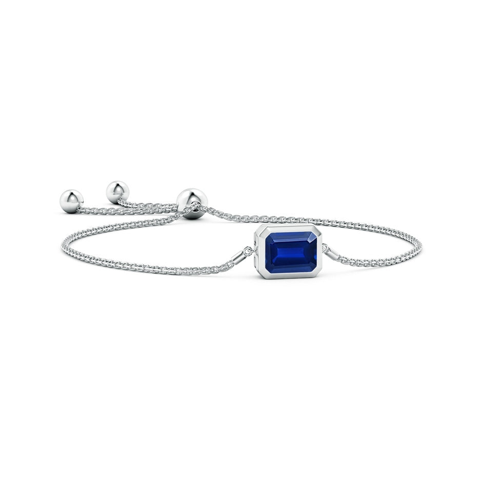 Lab-Grown Horizontally Set Emerald-Cut Sapphire Bolo Bracelet