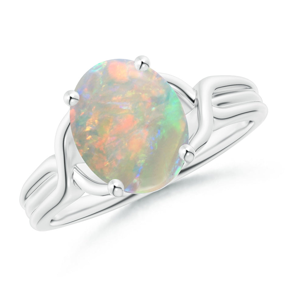 Classic Oval Opal Criss-Cross Cocktail Ring