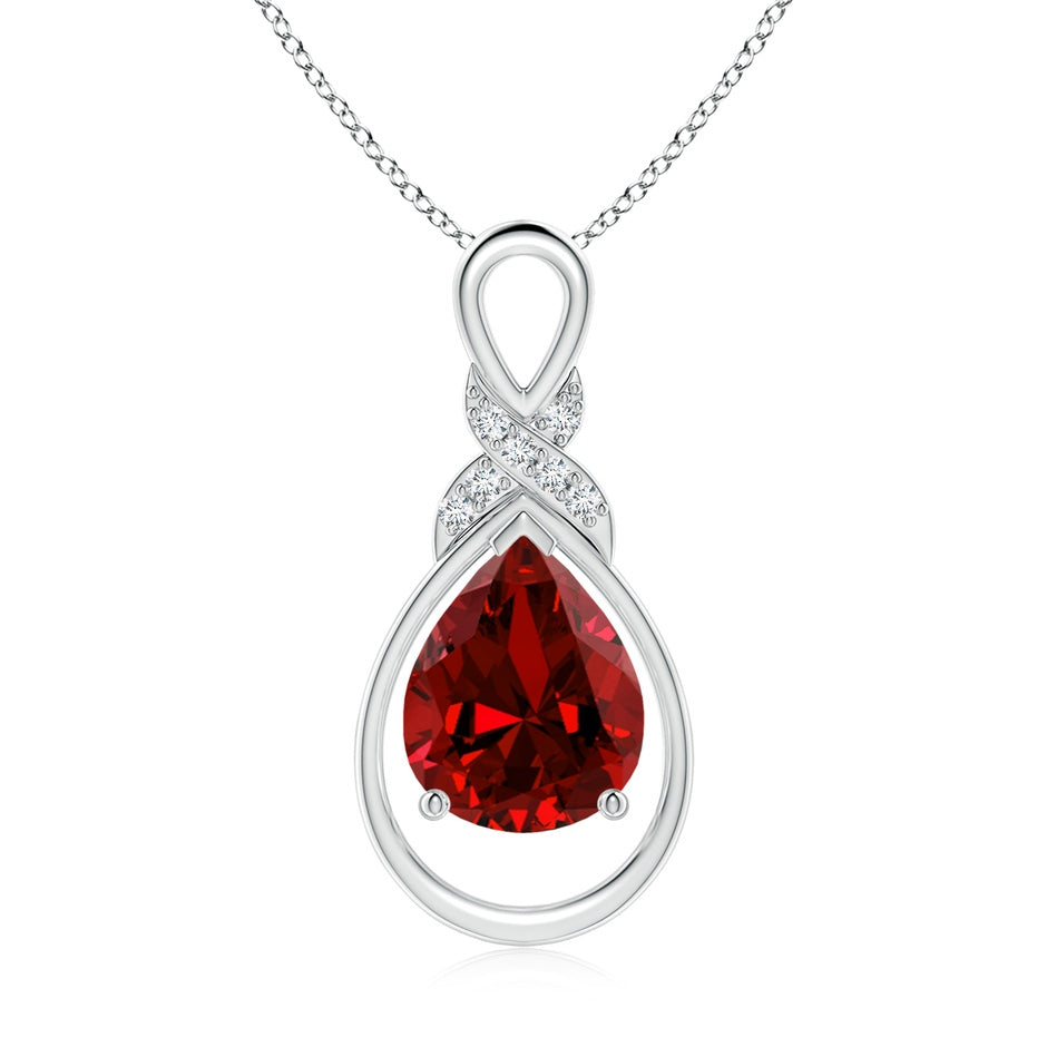 Lab-Grown Ruby Infinity Pendant with Lab Diamond 'X' Motif