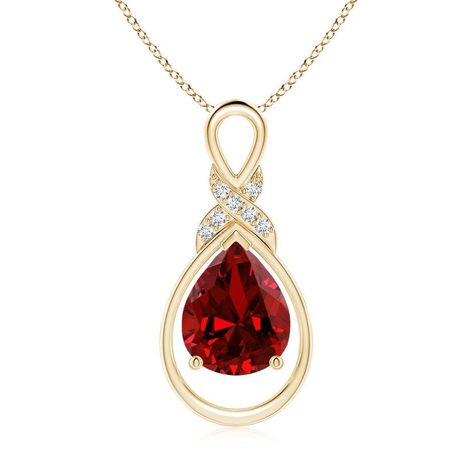 Lab-Grown Ruby Infinity Pendant with Lab Diamond 'X' Motif