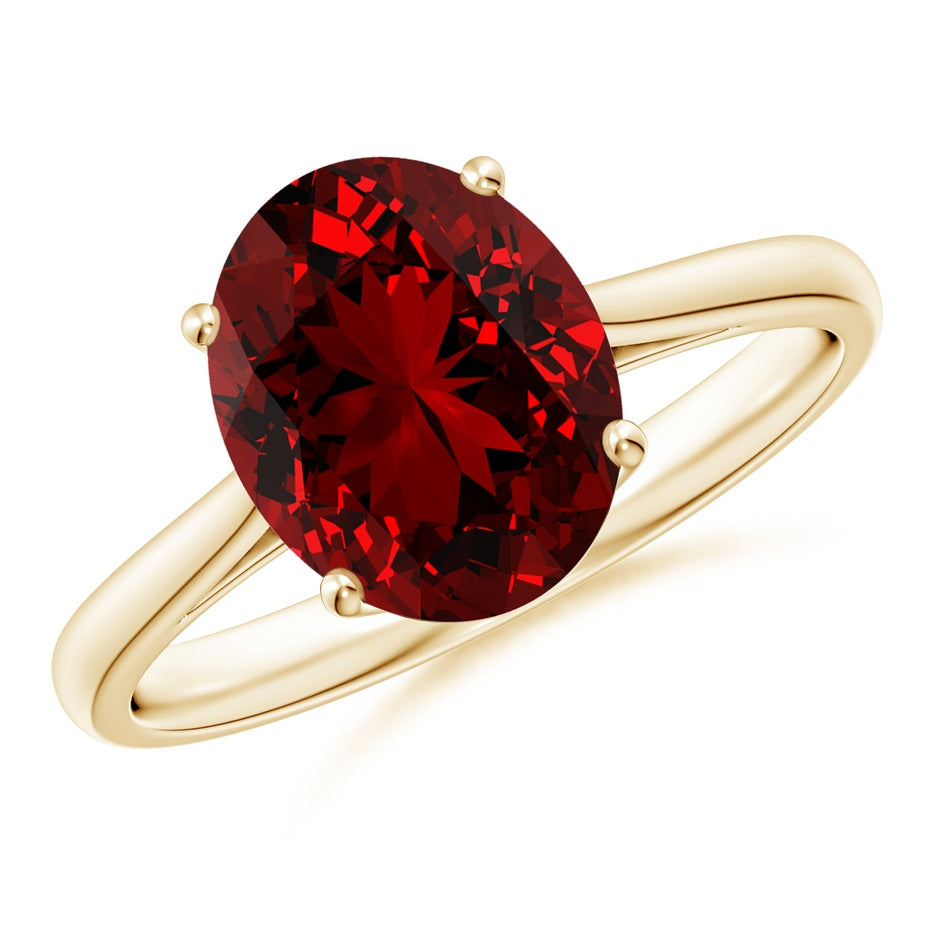 Lab-Grown Oval Solitaire Ruby Cocktail Ring