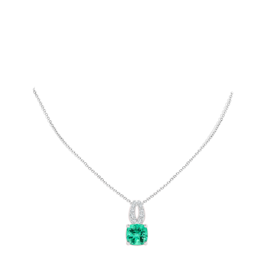 GIA Certified Cushion Columbian Emerald Pendant with Diamonds
