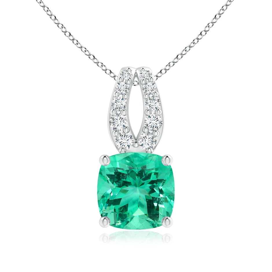 GIA Certified Cushion Columbian Emerald Pendant with Diamonds