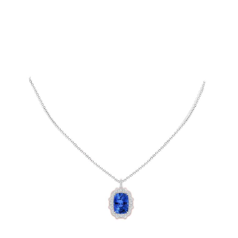 Vintage Style GIA Certified Blue Sapphire Halo Pendant