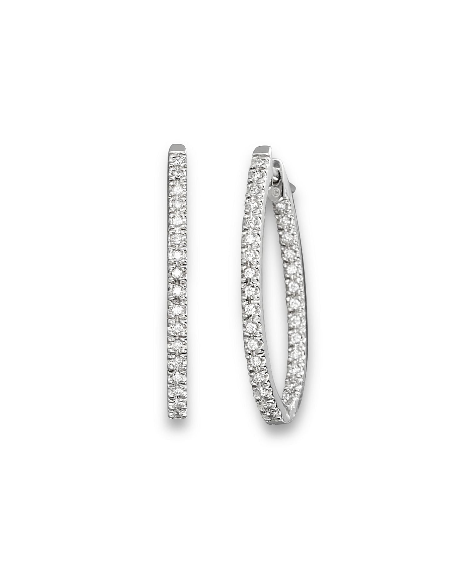 Inside-Out Diamond Hoop Earrings in 14K White Gold, 0.50 ct. t.w. - Exclusive