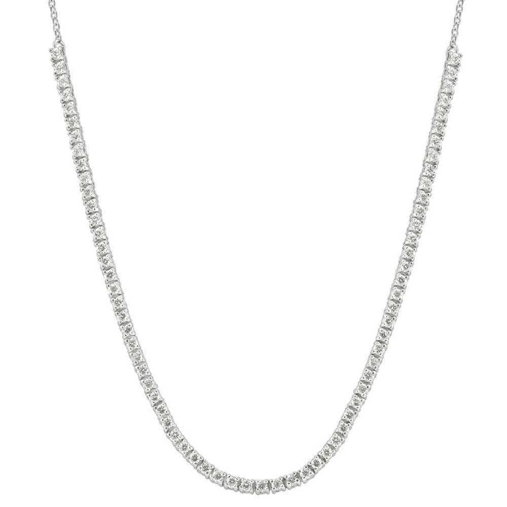 1ct T.W. Diamond Tennis Necklace 14k White Gold 16'