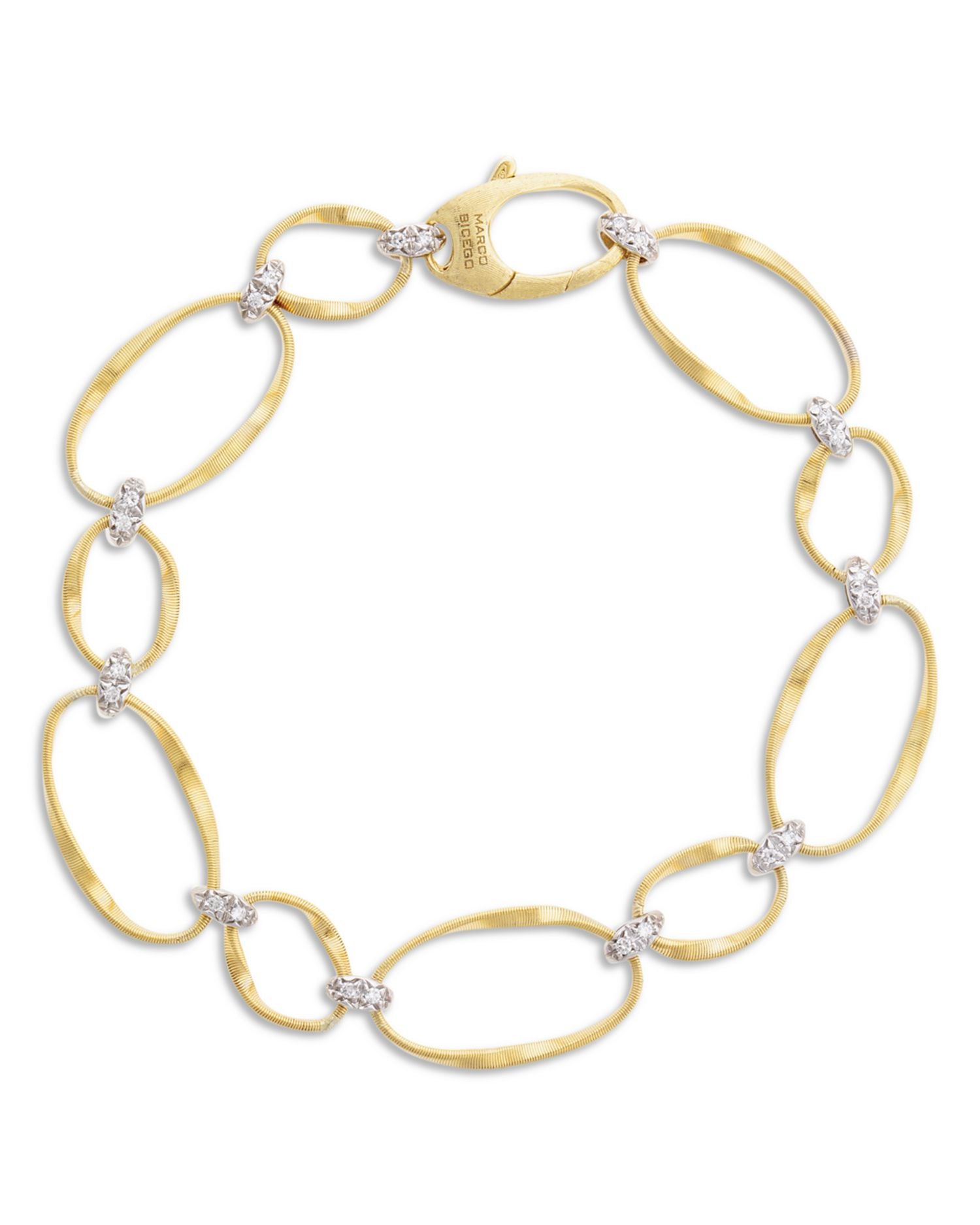 18K Yellow Gold Onde Diamond Station Bracelet