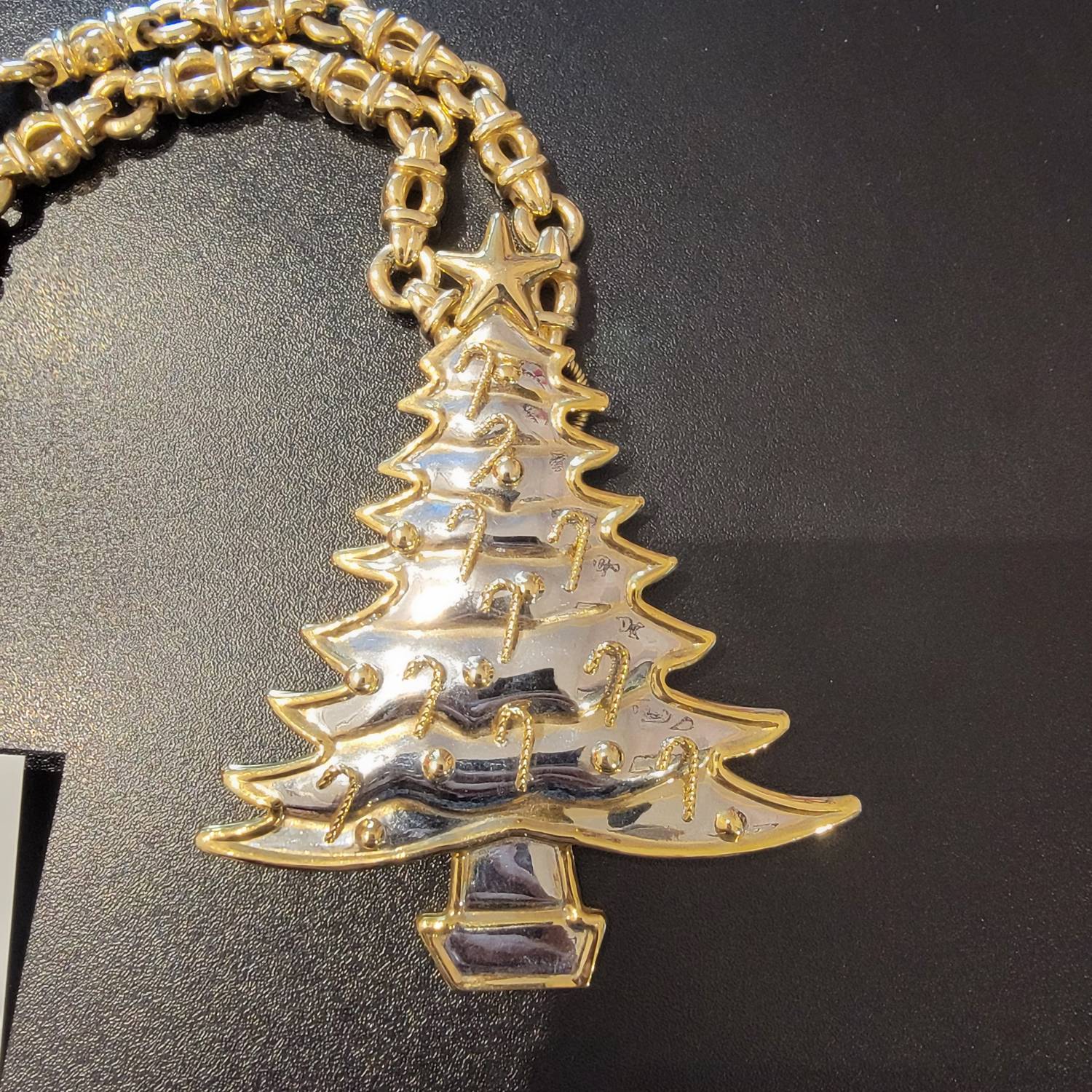 Custom Christmas Tree Necklace In Silver/gold