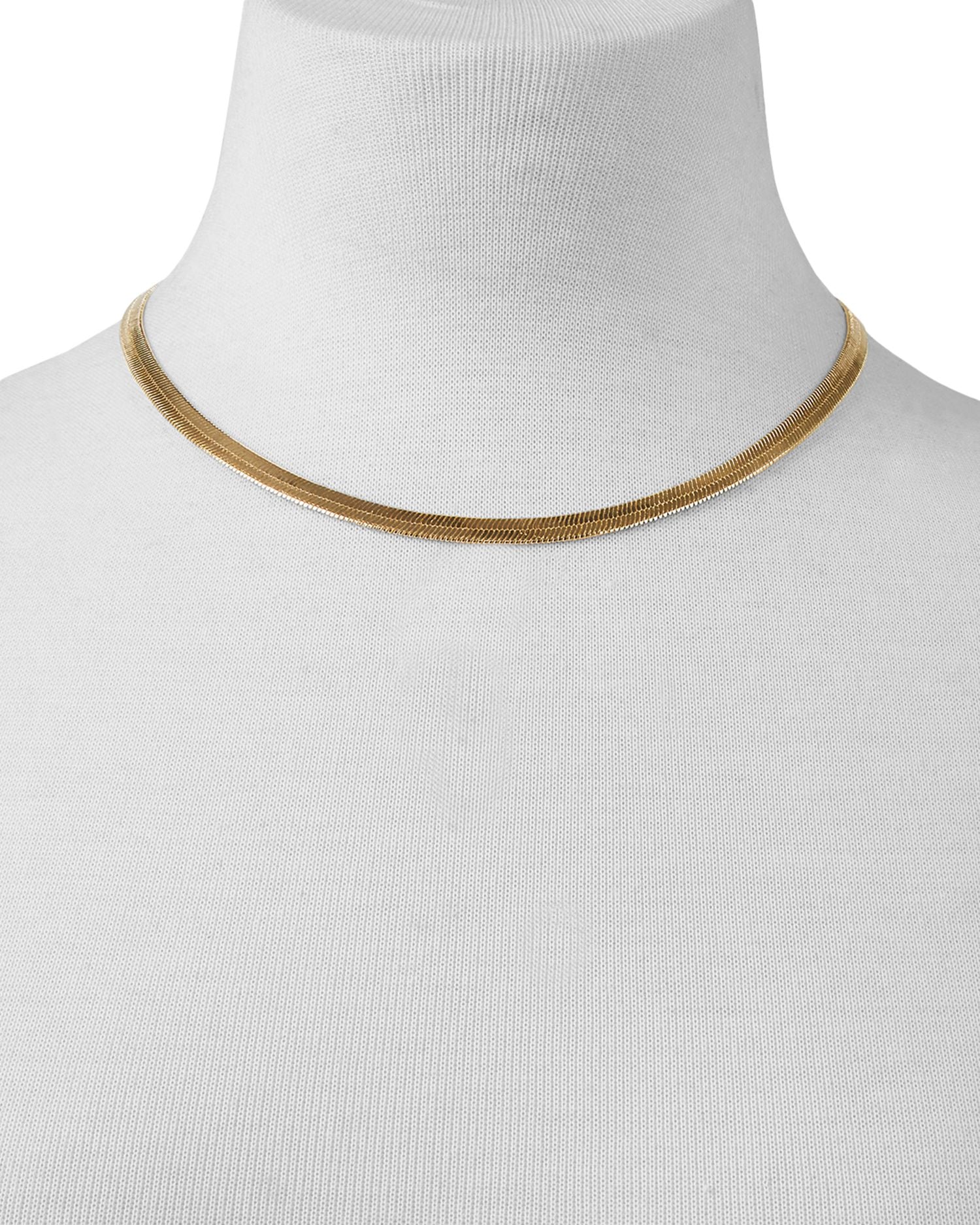 Herringbone Chain Choker Necklace, 14'-17'