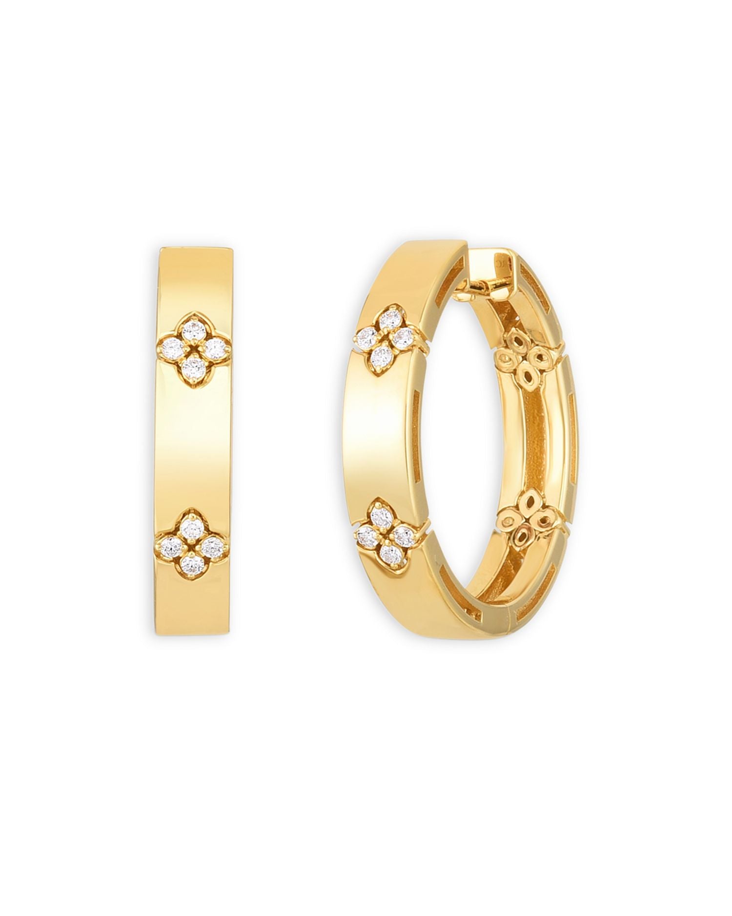18K Yellow Gold & Diamond Love In Verona Hoop Earrings
