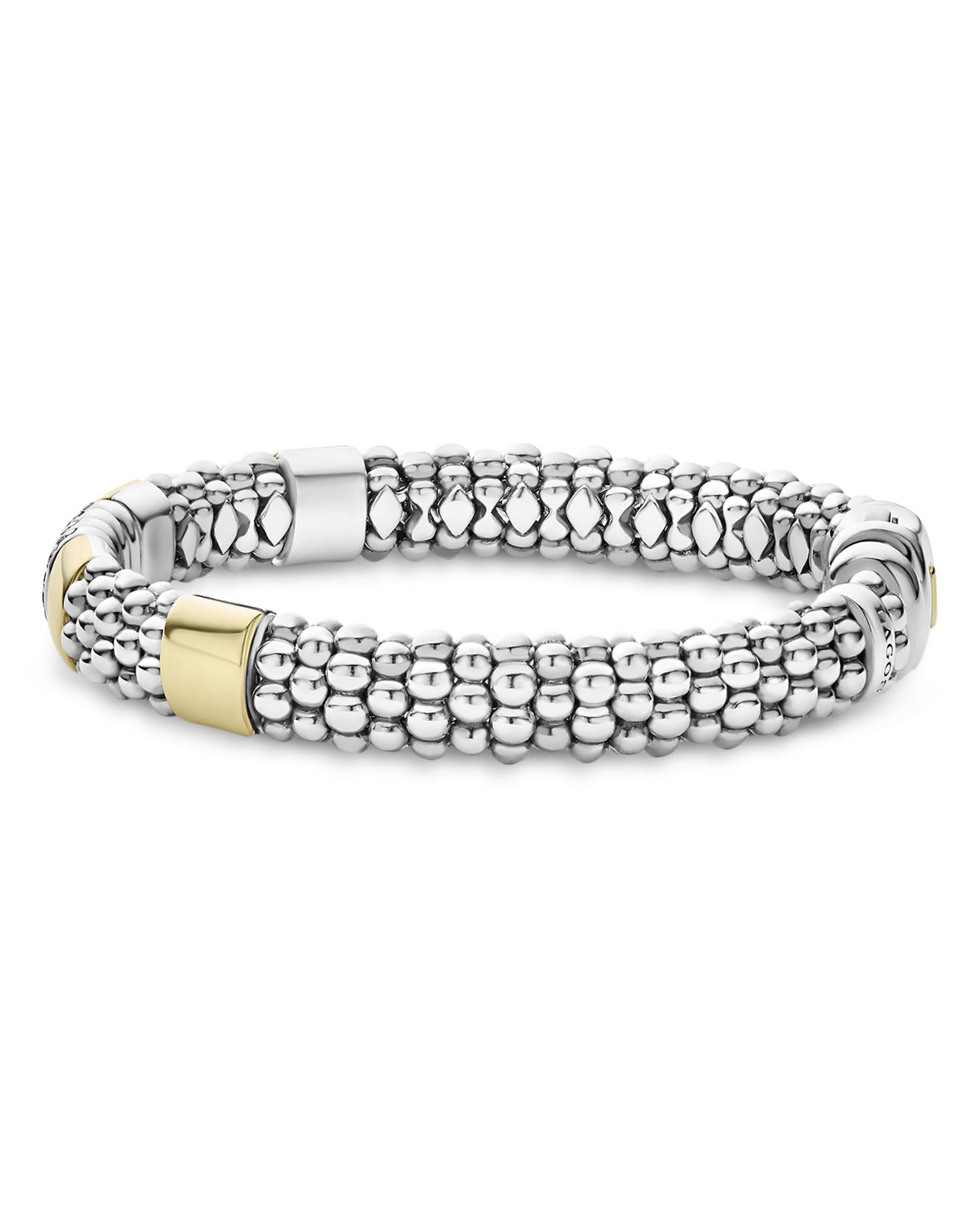 18K Gold and Sterling Silver Diamond Caviar Lux Bracelet