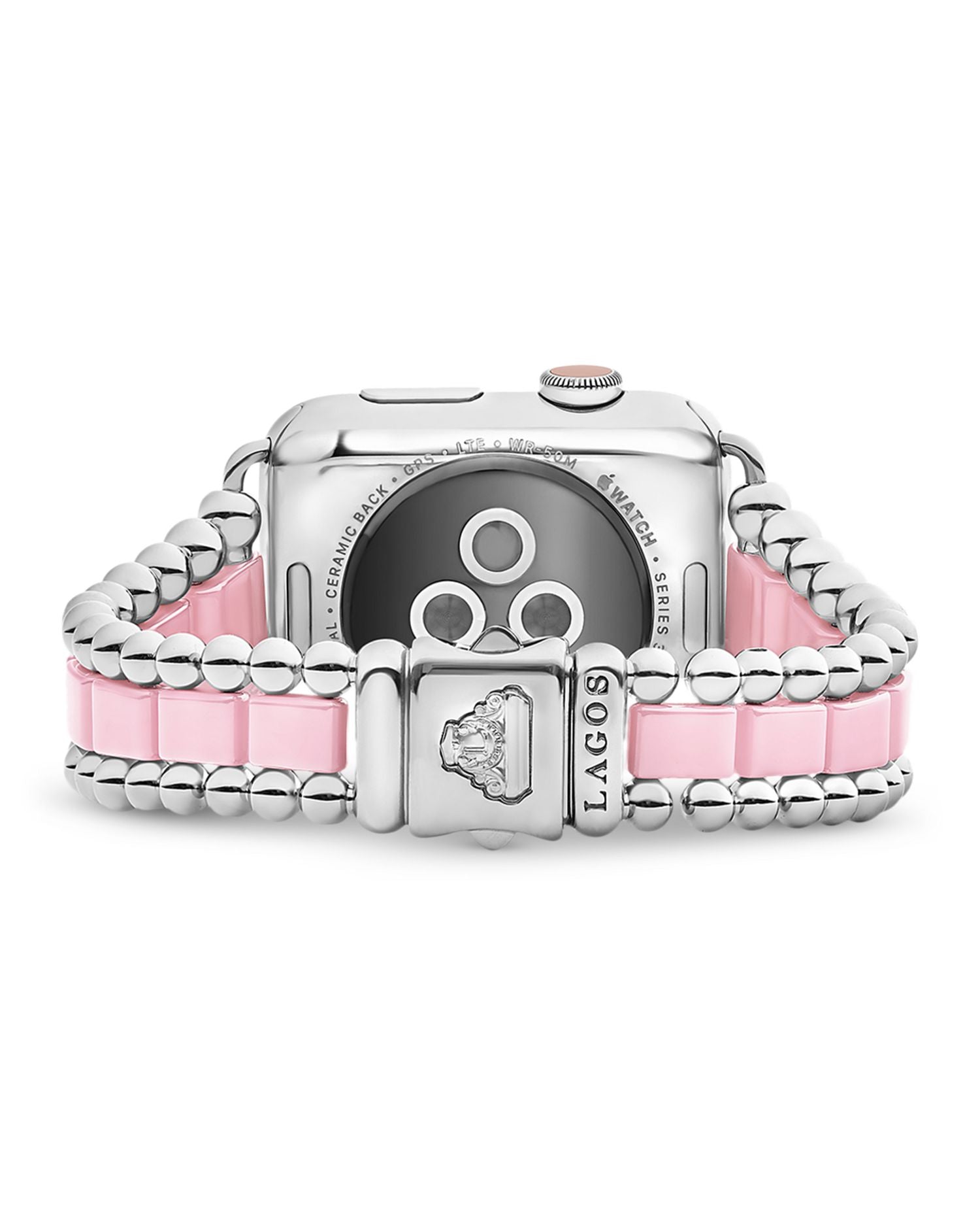 Smart Caviar Pink Ceramic Apple Watch Bracelet, 42-44mm - Exclusive