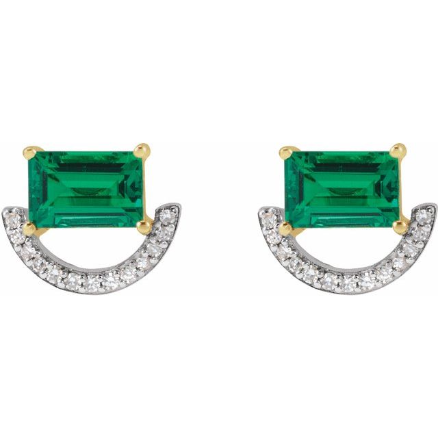 3.4Ct Emerald-Cut Natural Diamond Earrings in 14K Yellow Gold