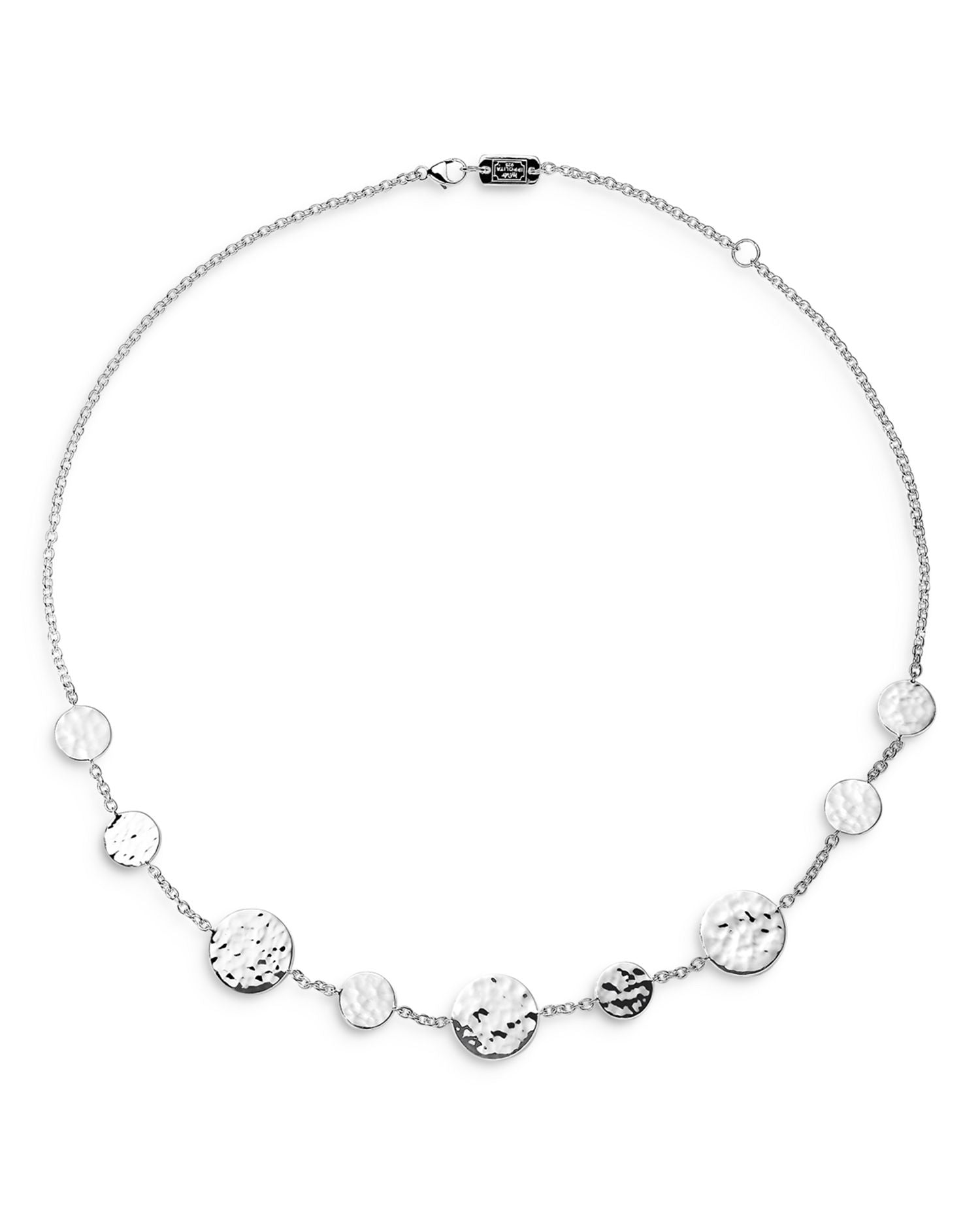 Sterling Silver Classico Hammered Disc Necklace, 16'