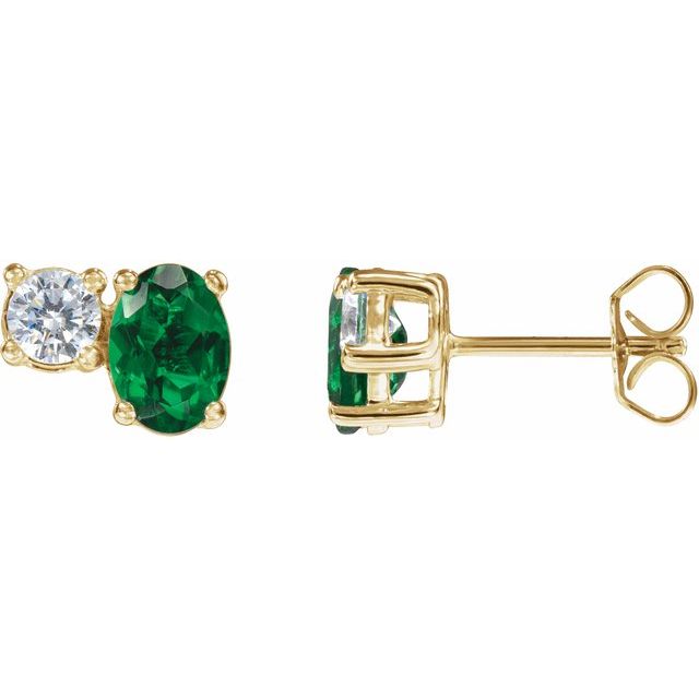 1.2Ct Emerald-Cut Lab-grown Diamond Earrings in 14K Yellow Gold