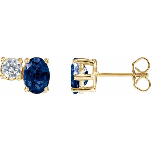 1.2Ct Lab-grown Diamond Earrings in 14K Yellow Gold