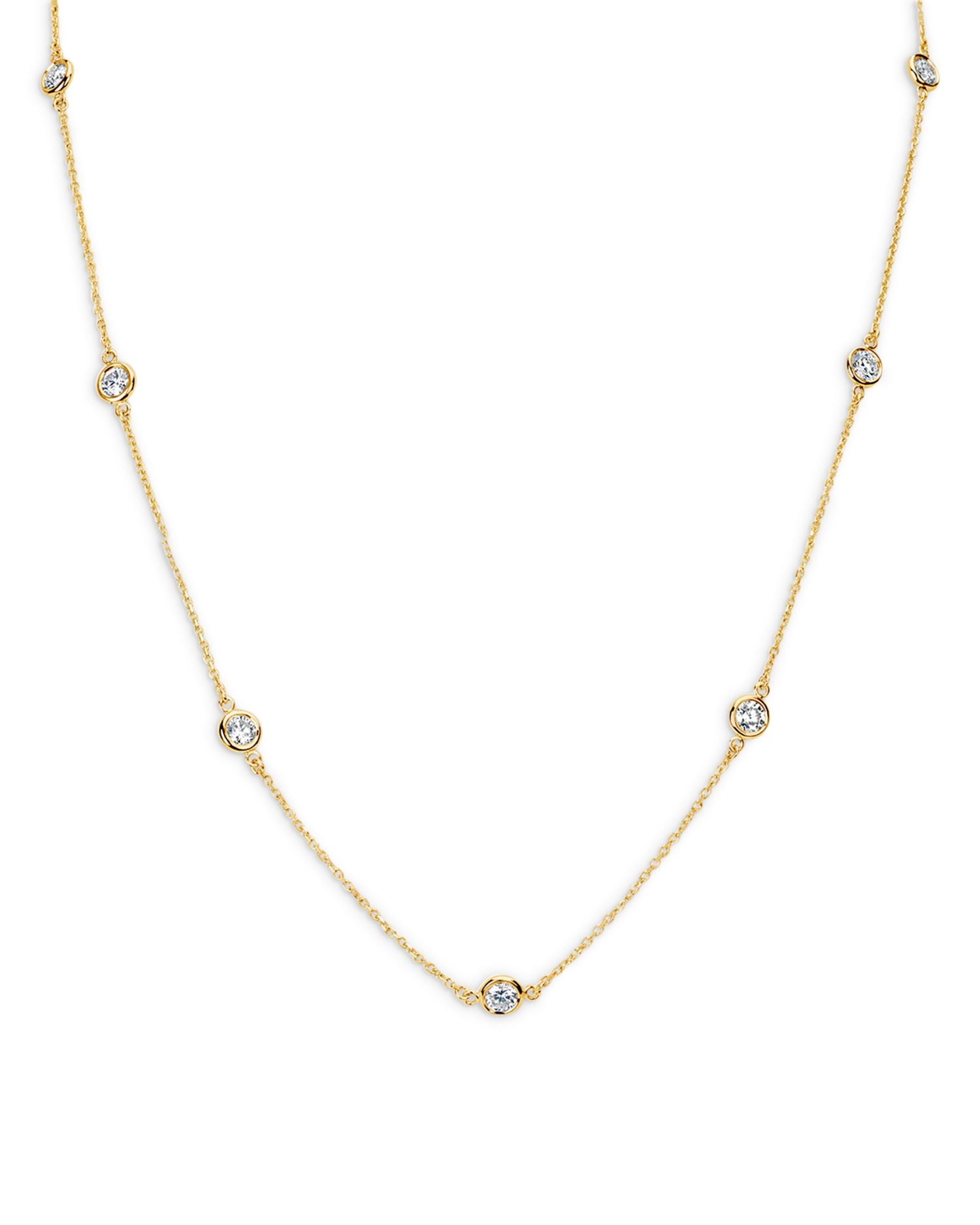 Diamond Bezel Station Necklace in 14K Yellow Gold, 1.50 ct. t.w. - Exclusive