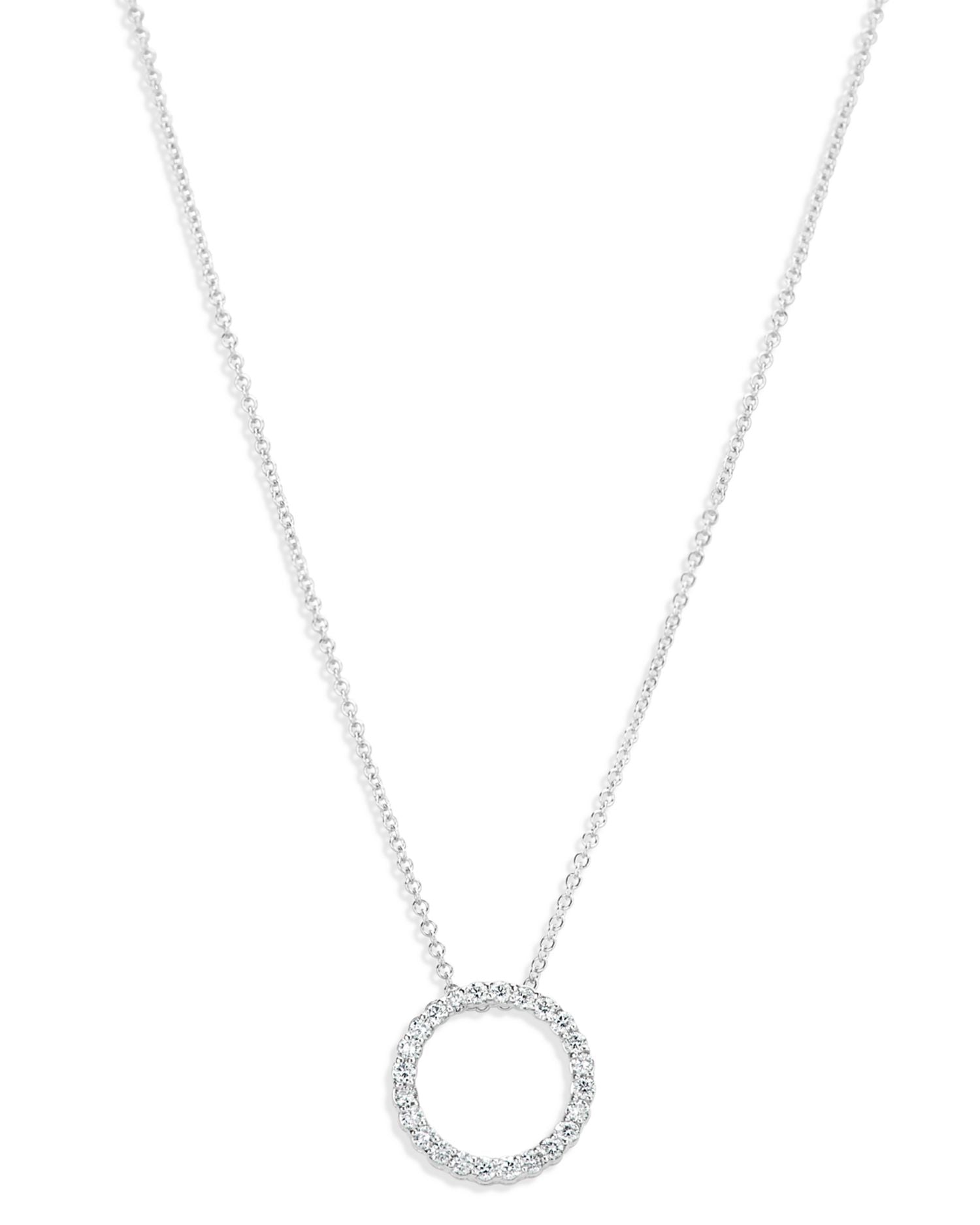 Diamond Circle Pendant Necklace in 14K White Gold, 0.30 ct. t.w. - Exclusive