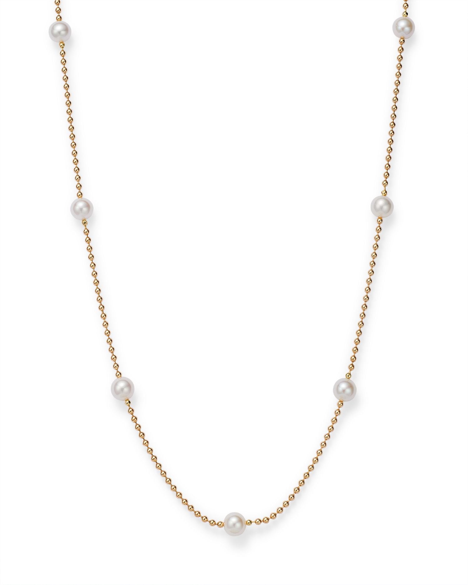 18K Yellow Gold Cultured Pearl Necklace