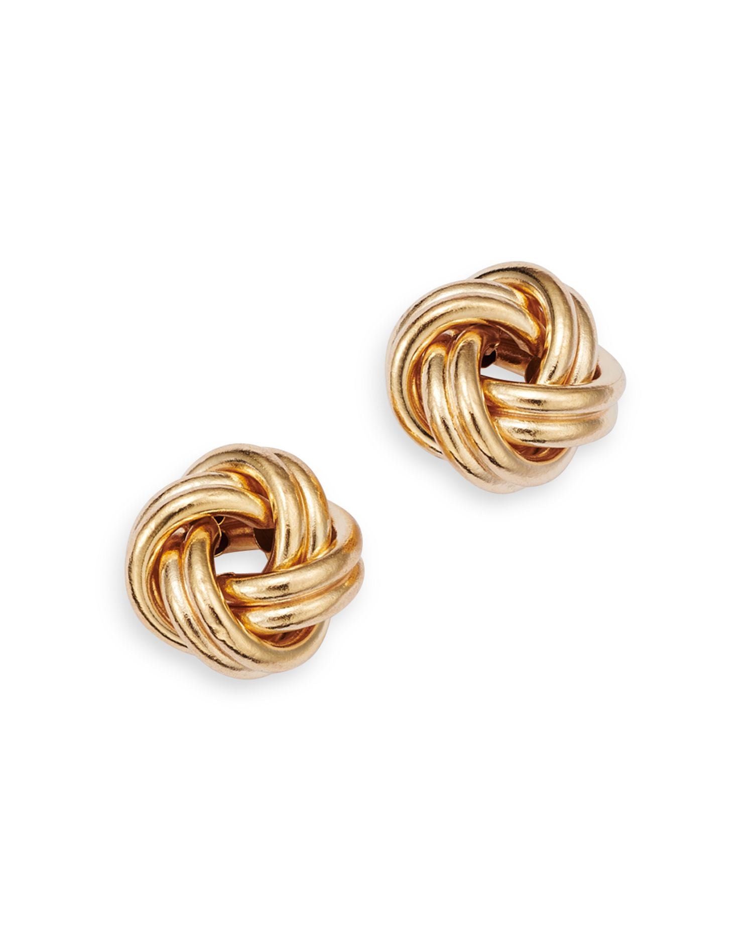 14K Yellow Gold Royal Chain Love Knot Stud Earrings - Exclusive