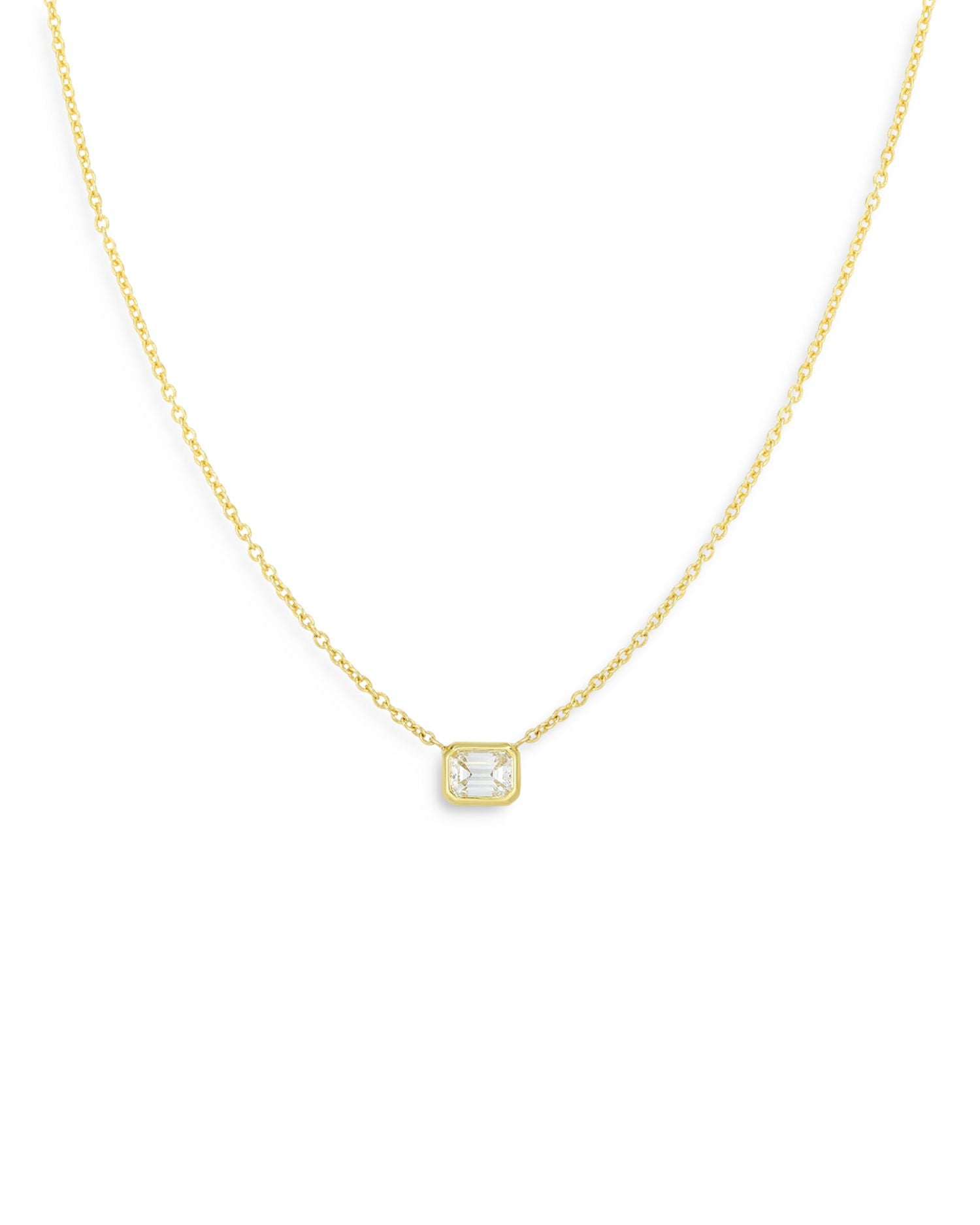 18K Yellow Gold Tiny Treasure Diamond Pendant Necklace, 18'