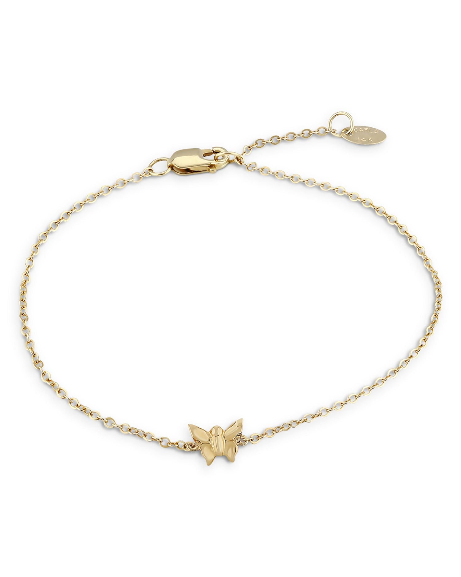 14K Yellow Gold Butterfly Chain Bracelet