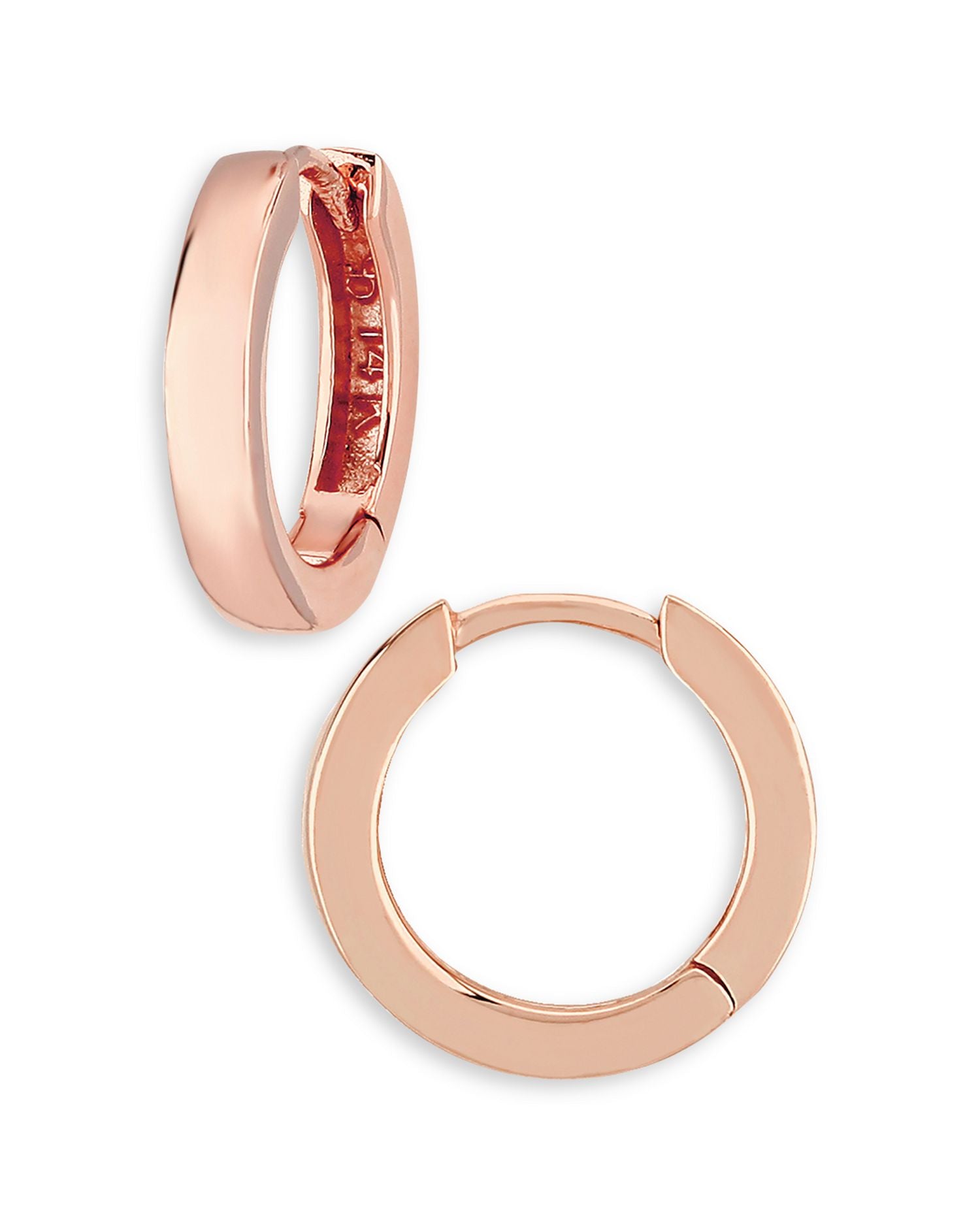 Polished Hinge Hoop Earrings in 14K Rose Gold - Exclusive