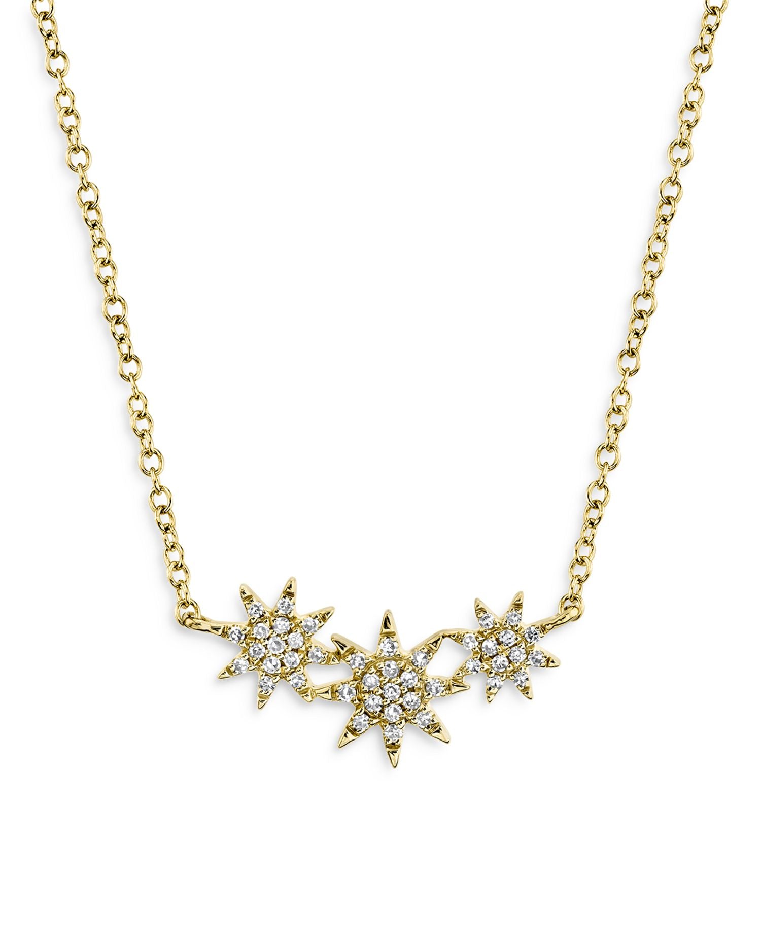 Diamond Star Pendant Necklace in 14K Yellow Gold, 0.09 ct. t.w. - Exclusive