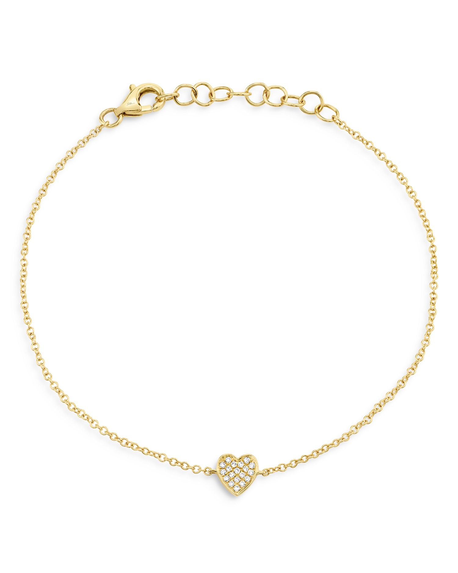 14K Yellow Gold Diamond Heart Bracelet - Exclusive
