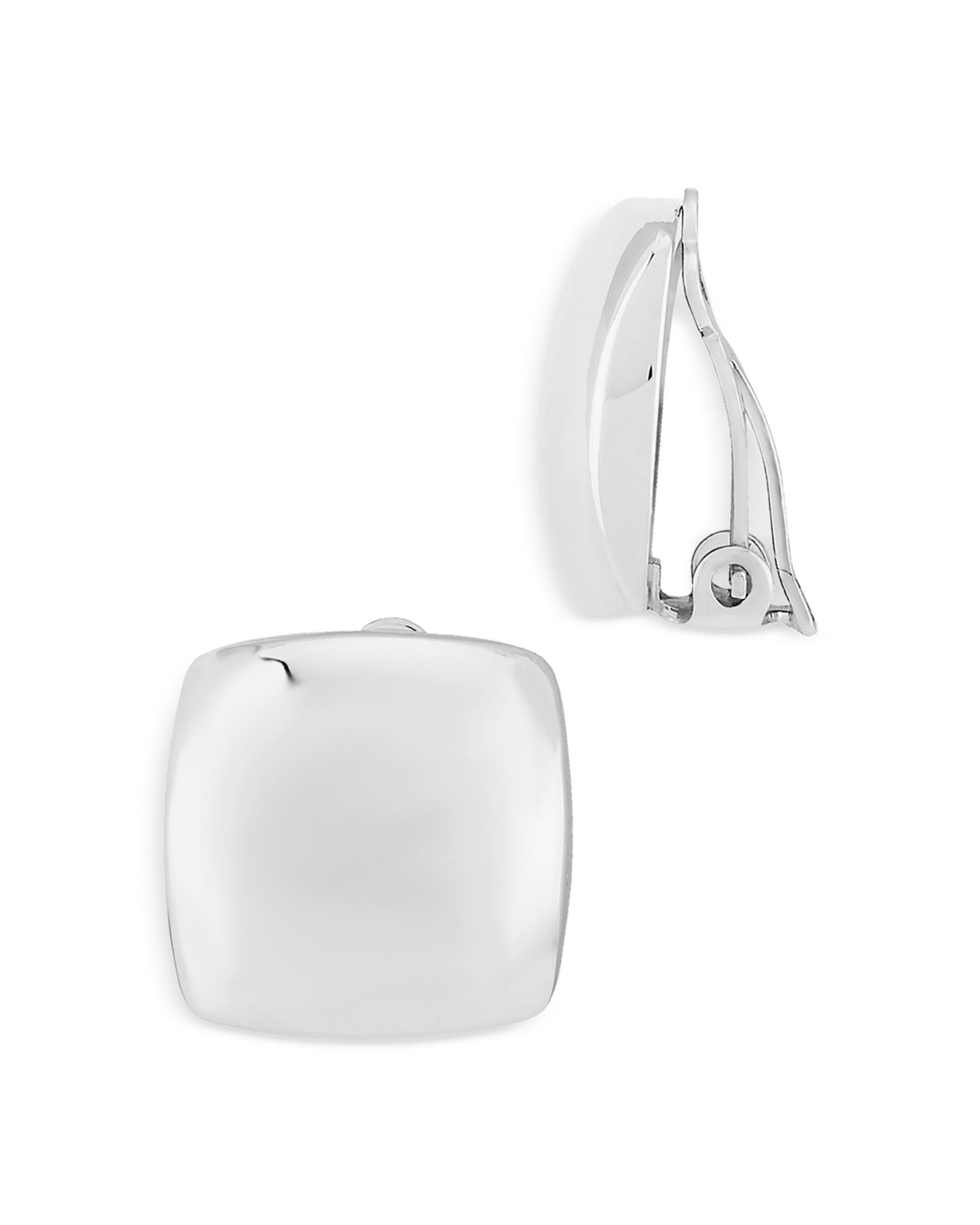 Puffed Square Clip-On Stud Earrings - Exclusive