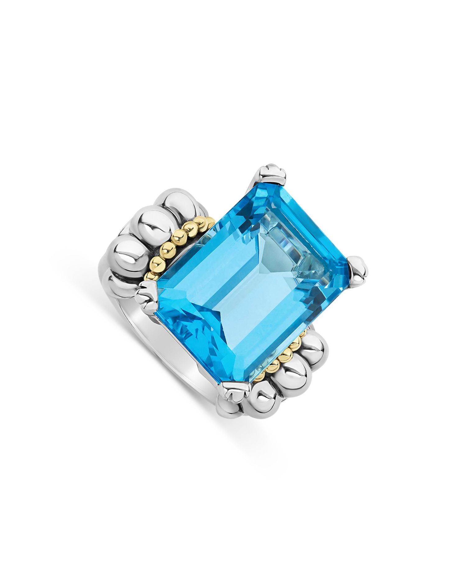 Sterling Silver & 18K Yellow Gold Glacier Blue Topaz Ring