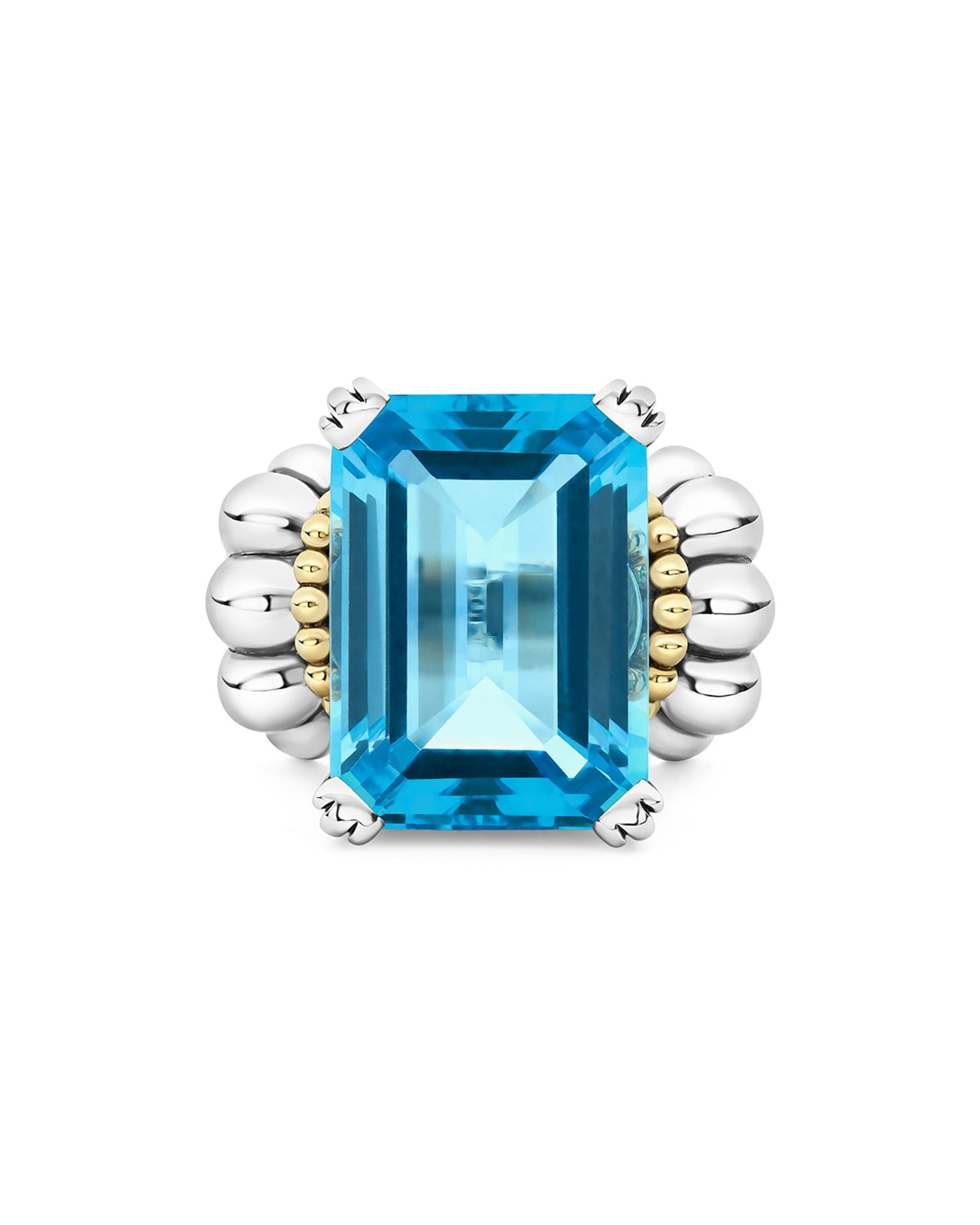 Sterling Silver & 18K Yellow Gold Glacier Blue Topaz Ring