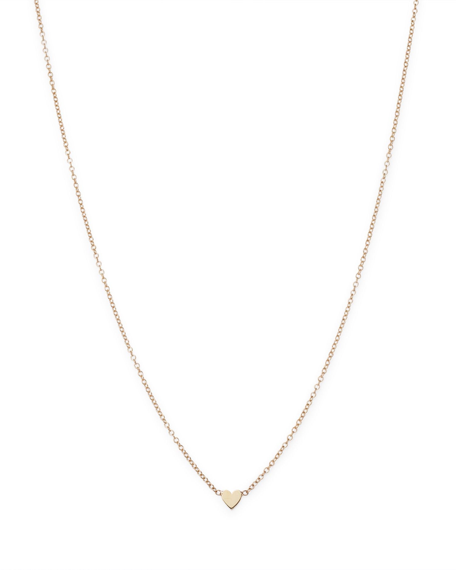 14K Gold Itty Bitty Heart Necklace, 16'