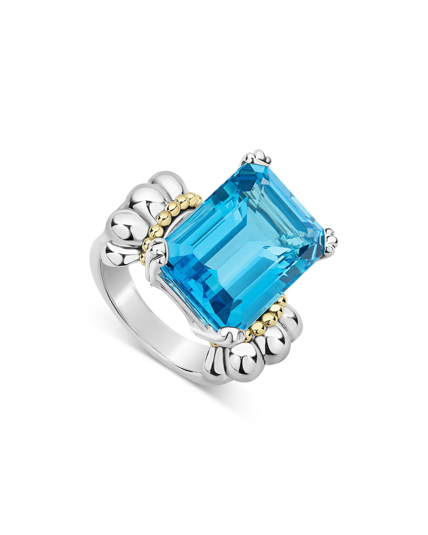 Sterling Silver & 18K Yellow Gold Glacier Blue Topaz Ring