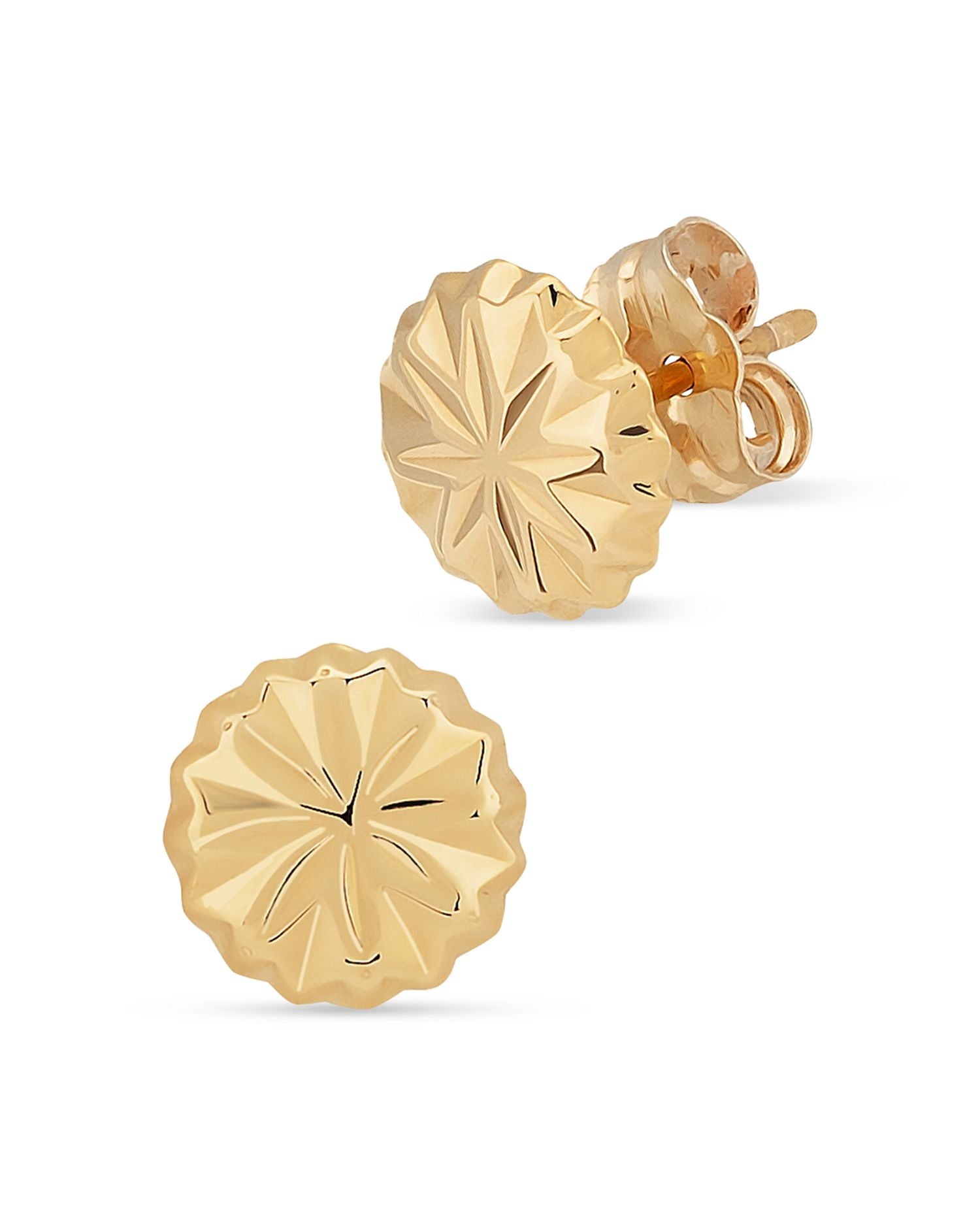 Button Stud Earrings in 14K Yellow Gold - Exclusive