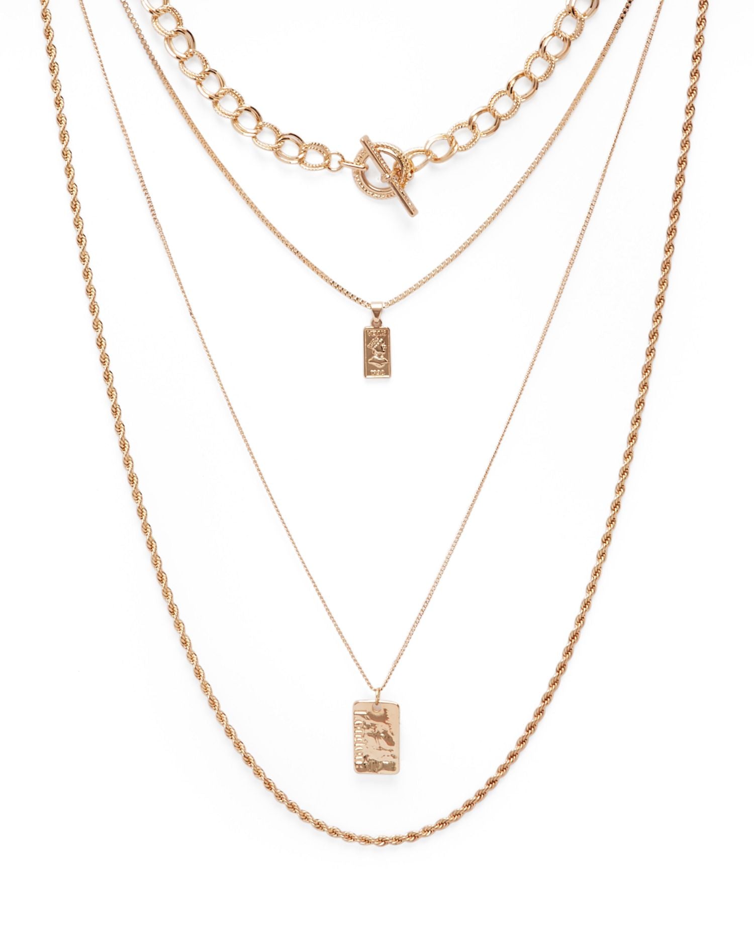Four-Layer Coin Pendant Necklace, 18' - Exclusive