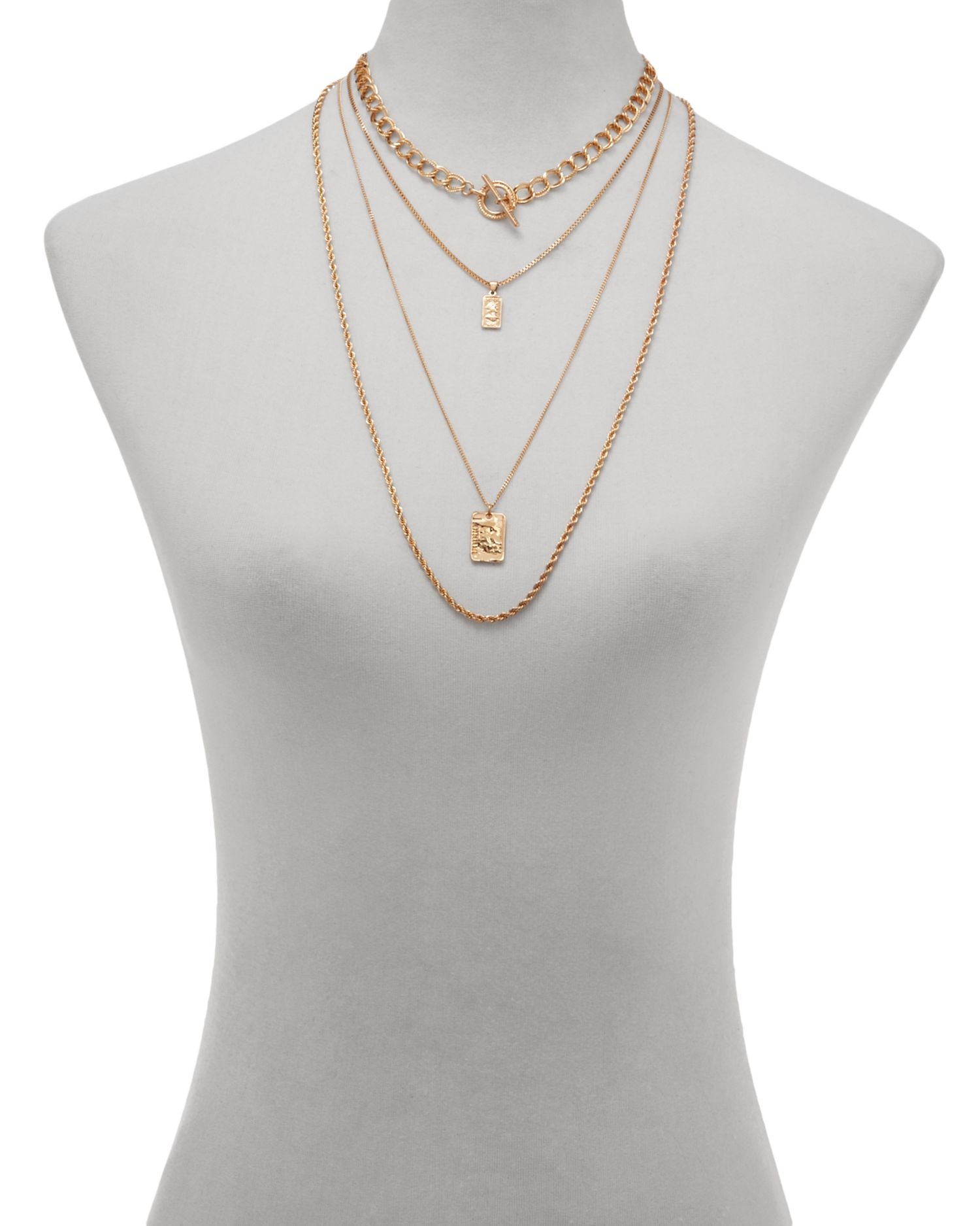 Four-Layer Coin Pendant Necklace, 18' - Exclusive