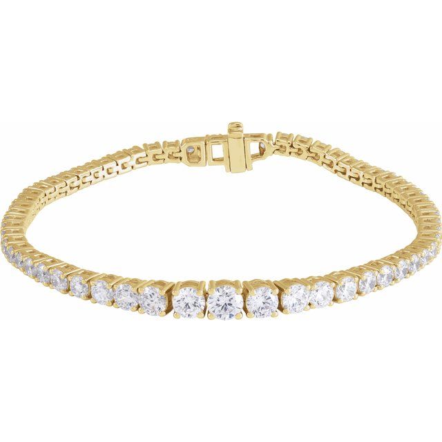 6Ct Lab-grown Diamond Bracelet in 14K Yellow Gold