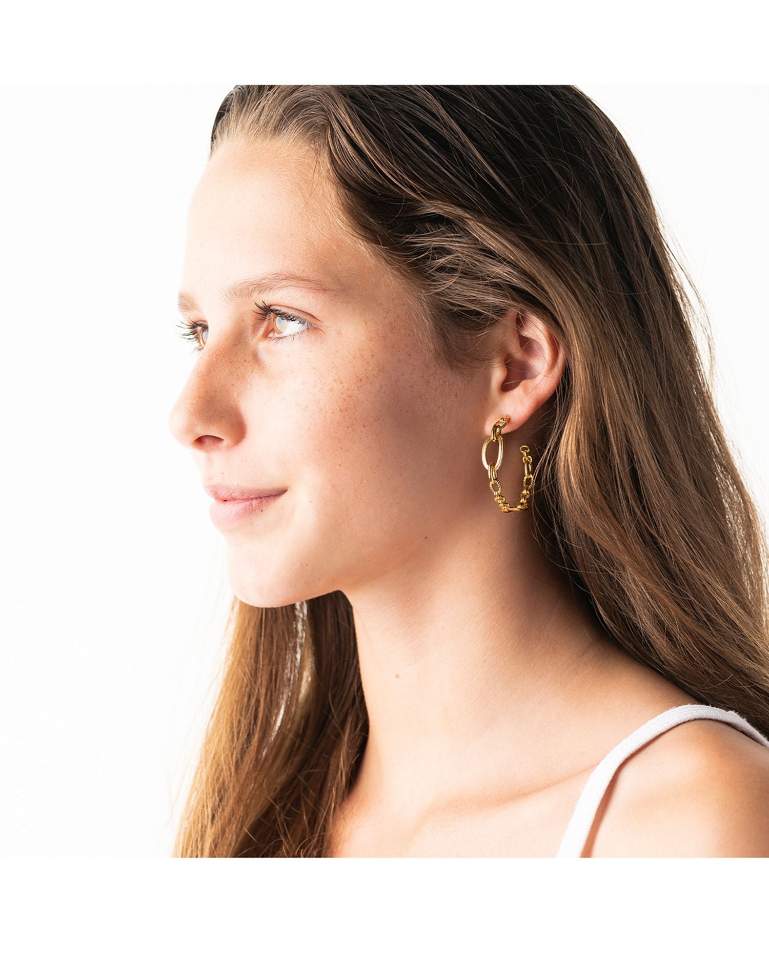 Monique Chain Hoop Earrings