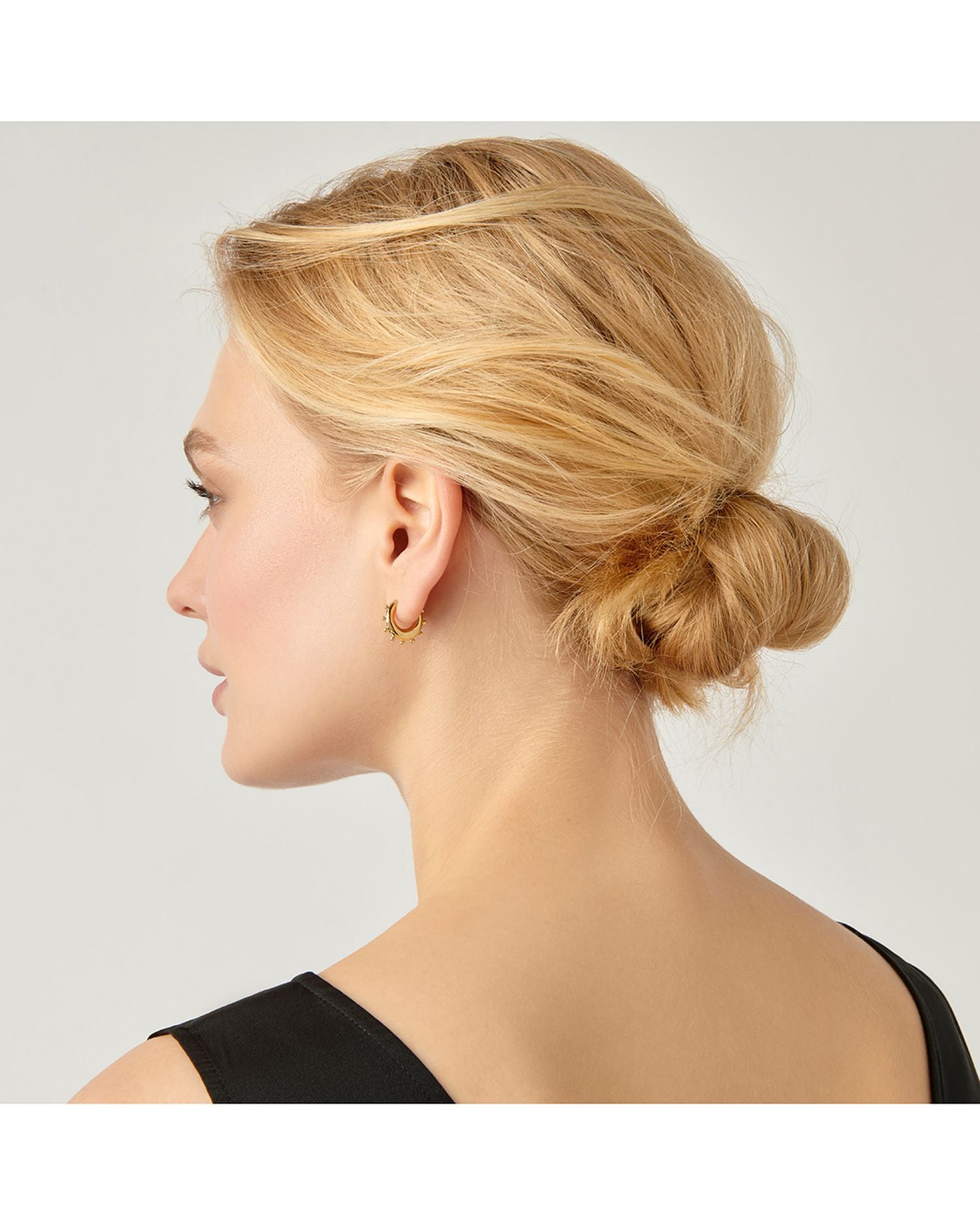 18K Yellow Gold Yoga Small Hoop Earrings